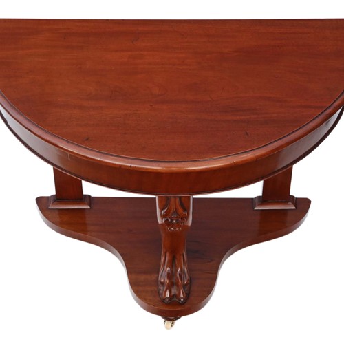 Victorian Mahogany Demi-Lune Console Table 